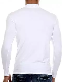 Мужская белая футболка с длинными рукавами и воротником стойкой Doreanse Long Sleeve 2930c02